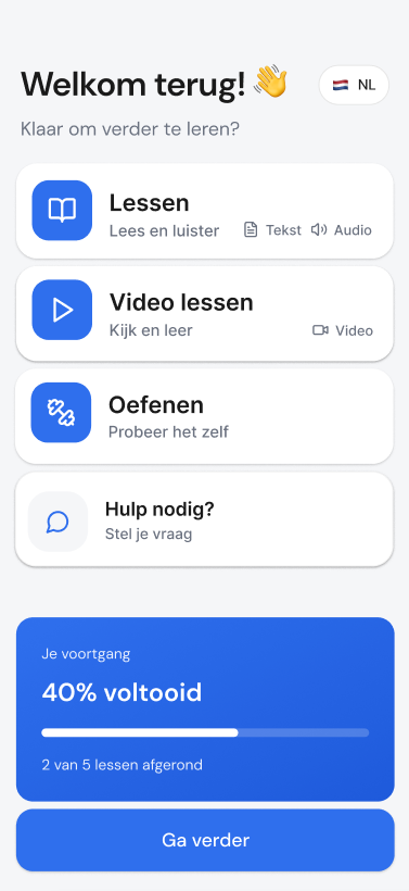 Voorbeeldpagina: Homepage